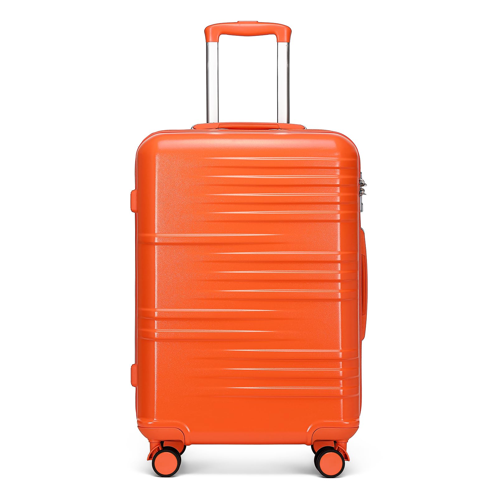 British Traveller Valigia con Ruote 64cm Trolley Rigida Trolley Medio con TSA Lucchetto, Arancione