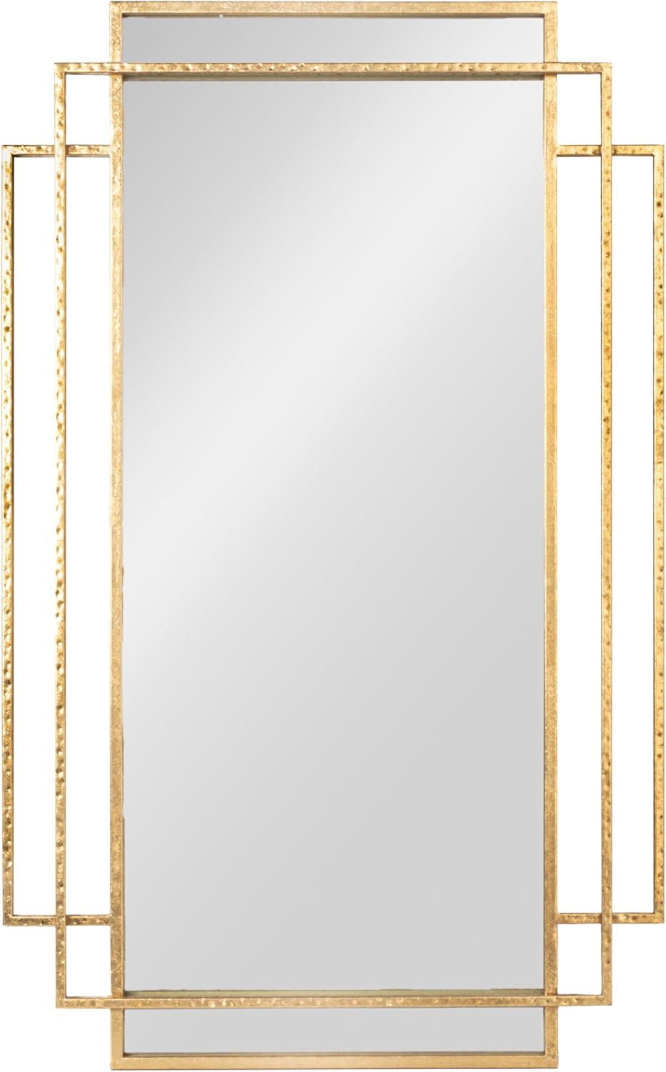 Creative Co-Op Metal Wall Mirror with Reclaimed Wood Border, Gold