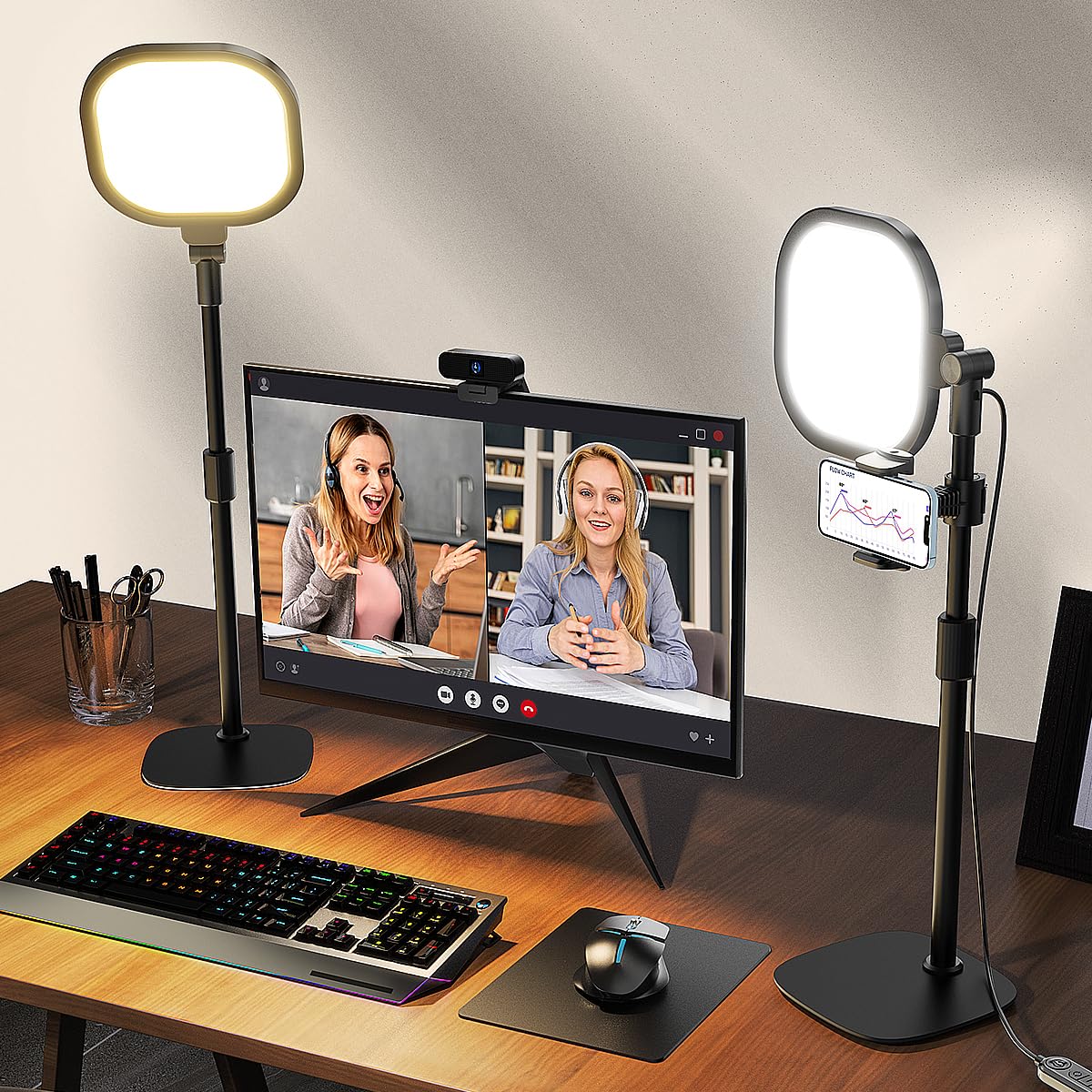 LitONES 2-Pack Square Panel Ring Light