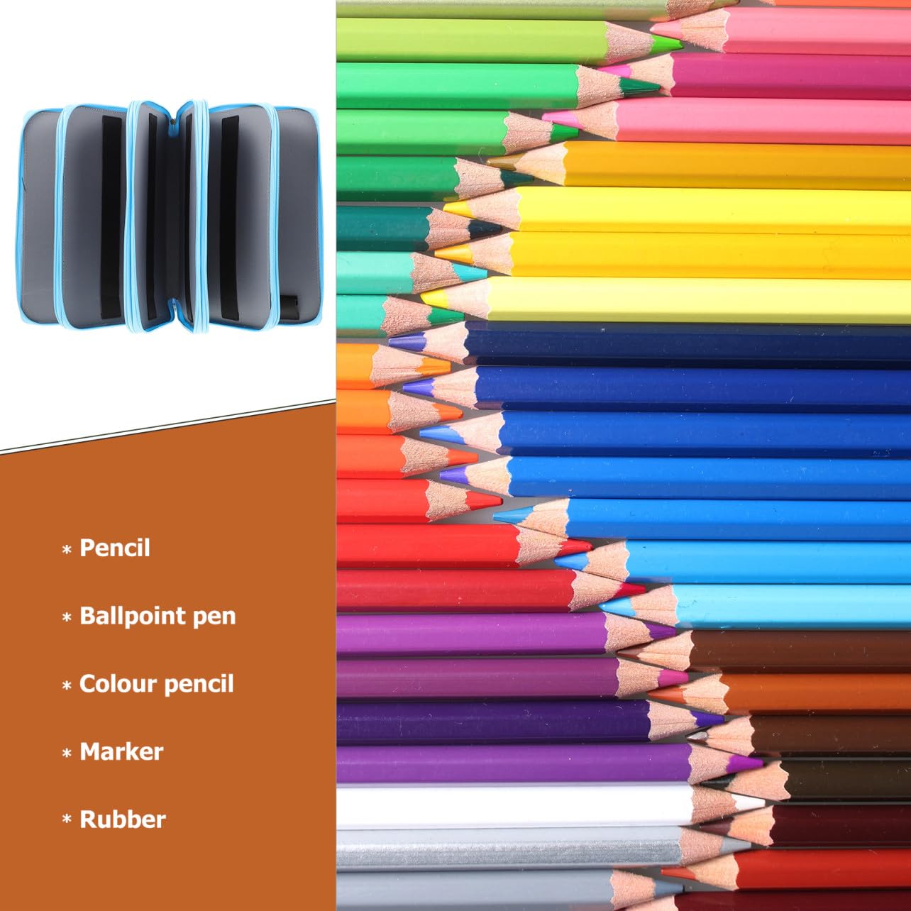 Ciieeo 1pezzi Porta Matite Astuccio Multistrato Da Astuccio Portapenne Di Grande Capacità Manico Resistente Deformazioni e Rotture