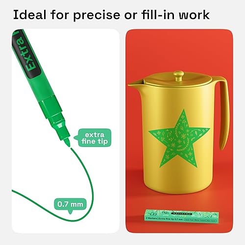 Miniatura 44 de ARTISTRO - 2 plumones de pintura acrílica blanca, punta media de 3 mm, perfectos para manualidades, proyectos de arte y más Blanco