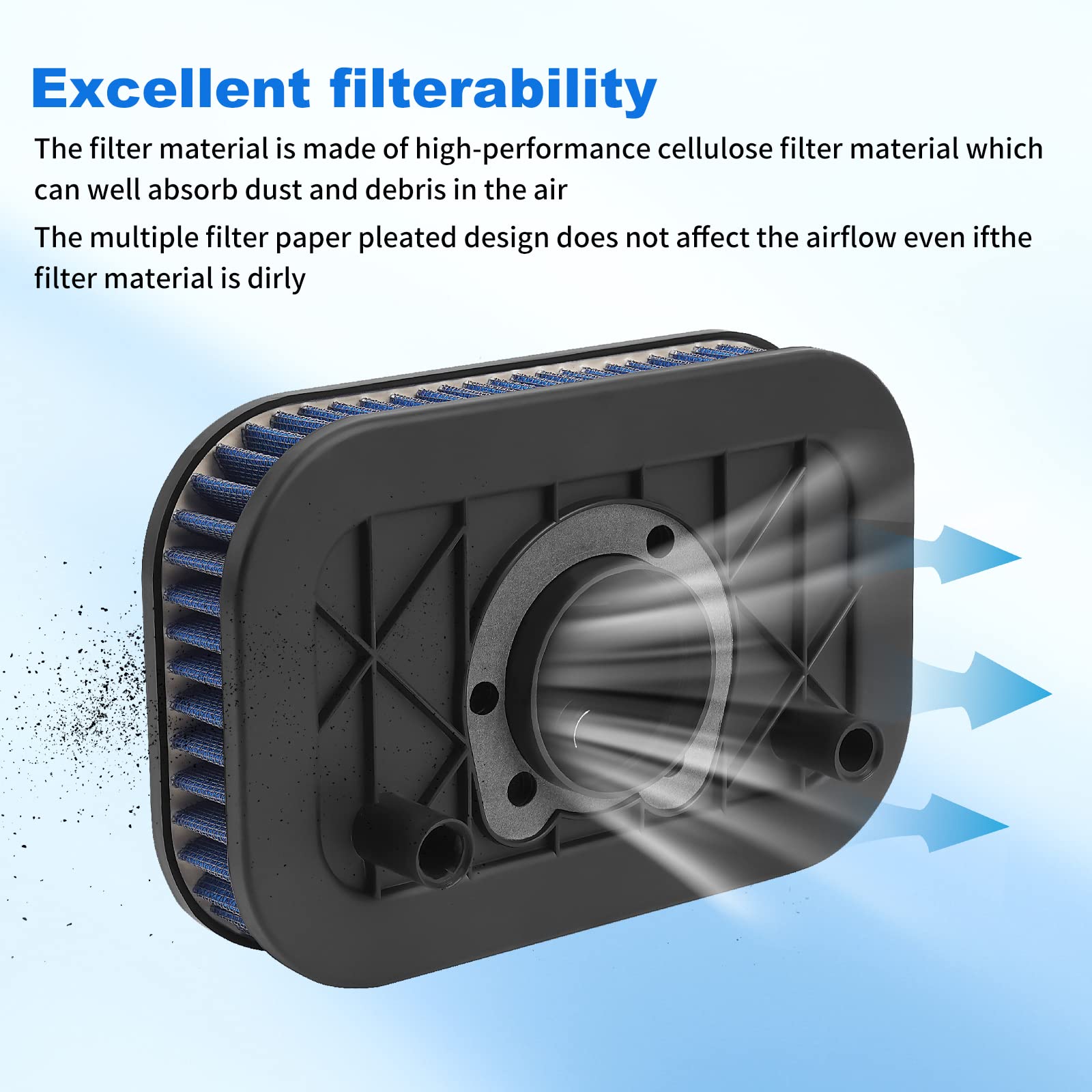 AHL 29331-04/HD-8834 motocicleta filtro de aire compatible con Harley XL1200L Sportster Low 74 CI 2006-2011/XL1200N Sportster Nightster 74 CI 2007-2012/XL1200C Sportster Custom 74 CI 2004-2013