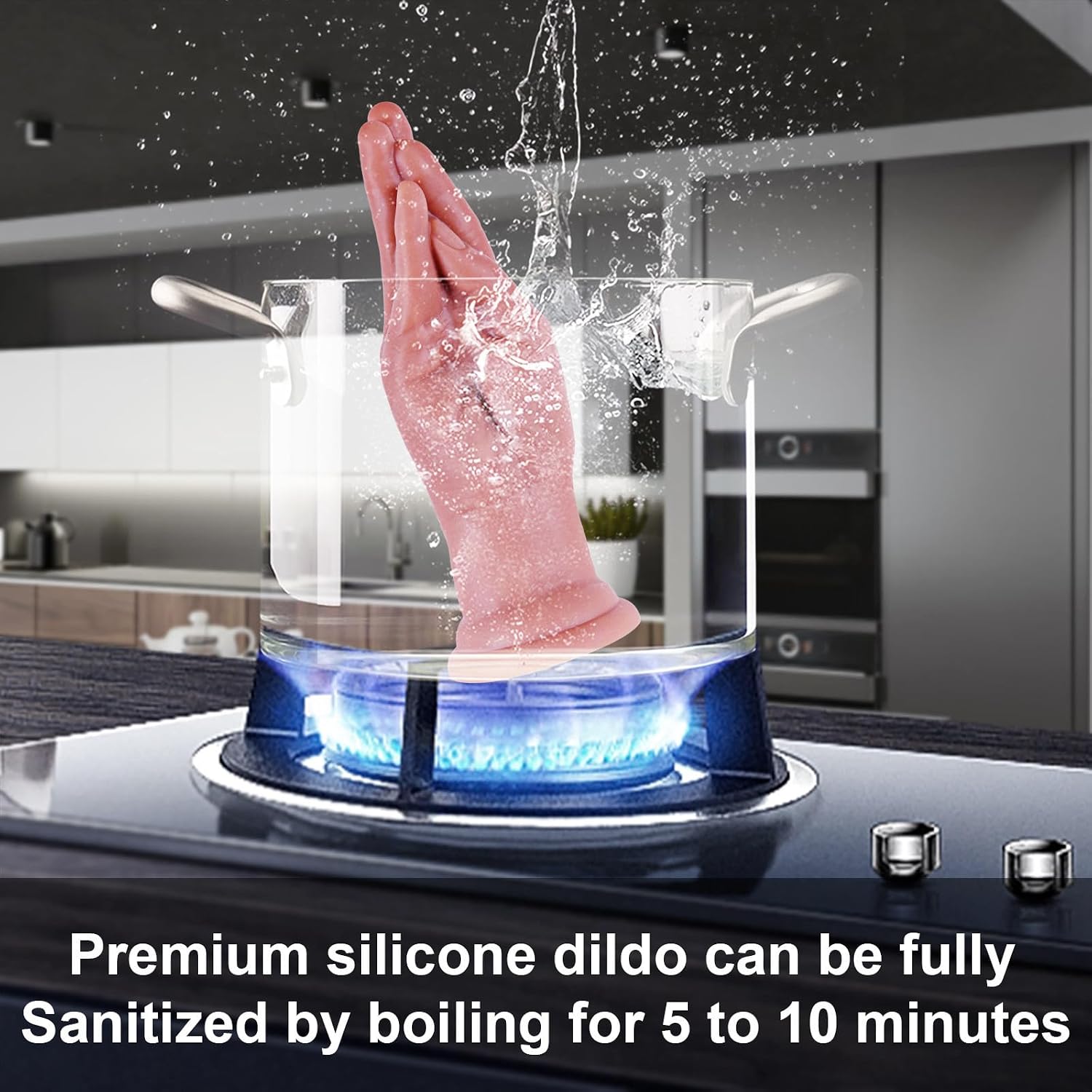 Realistic hand dildo detail