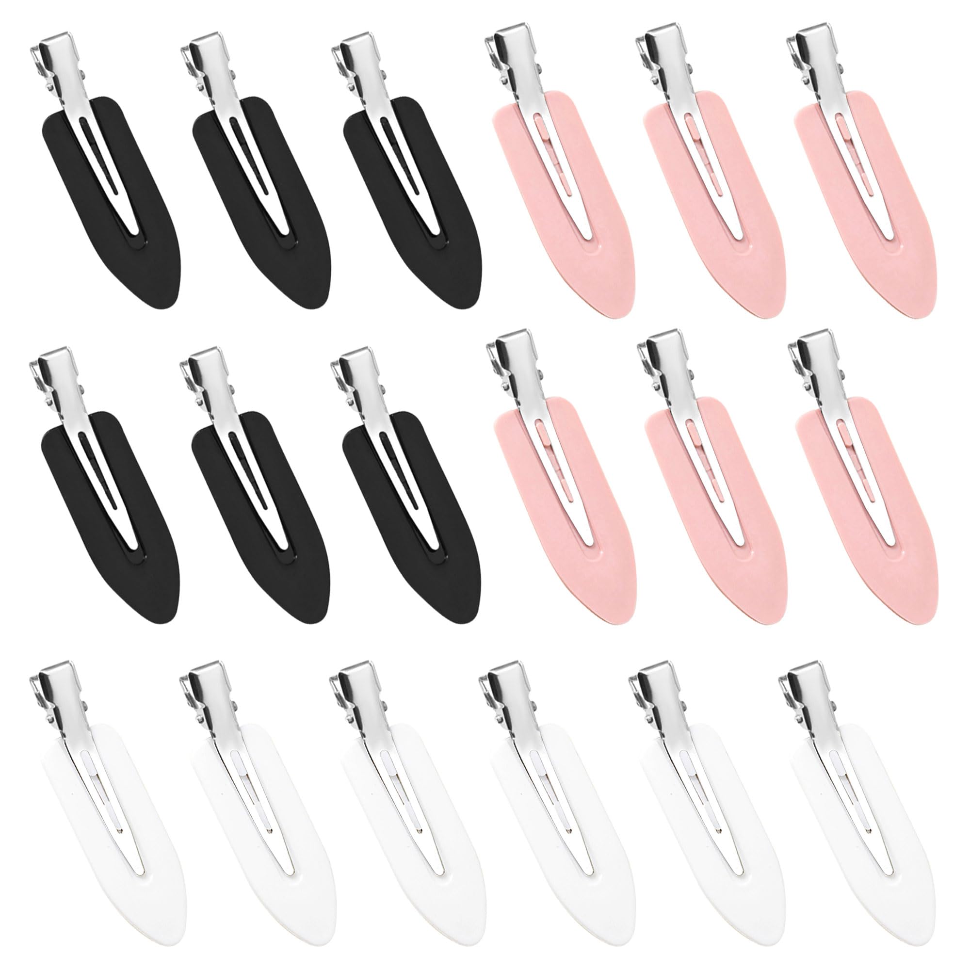 No Crease, Creaseless, No Bend or Dent Flat Hair Clips - Ideal for Styling Thin and Thick Hair, 3 Colors, 18 PCS
