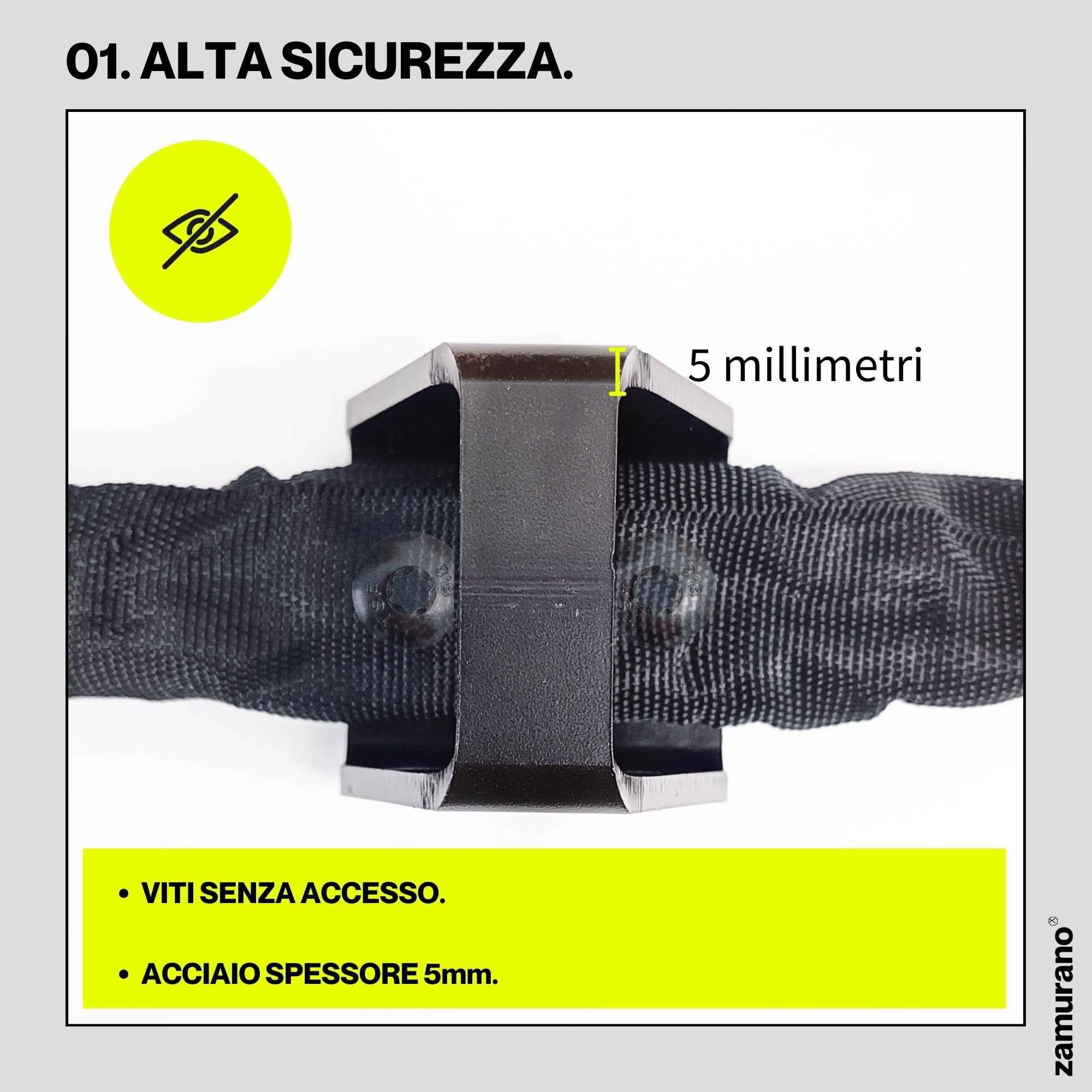 Ancoraggio antifurto ad alta sicurezza per catena. Ideale per moto e bici. Ceppo per pavimento o parete (1)