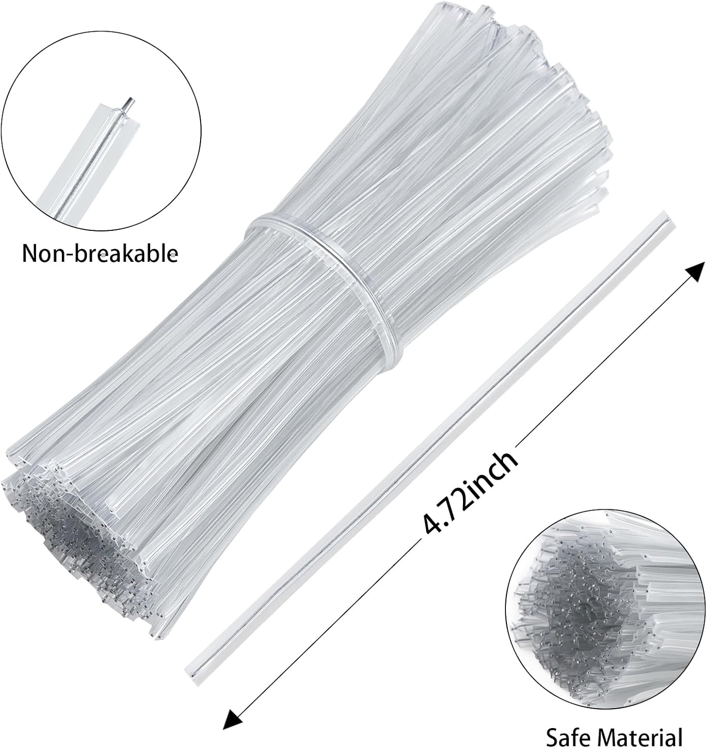 Tangyinrd Clear Twist Ties 300Pcs, 5 Inch Metal Wire Twist Ties Plant Garden Twist Tie for Plastic Bags, Treat Bags, Gift Wrapping, Crafts, Garden, Bread Bags, Transparent Reusable Ties image 3