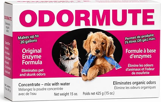 Doggie Dooley Odormute, Unscented - 15oz Cleaning Powder Concentrate - Break Down Pet Odor on Carpets, Fabrics and Kennels - Mix-with-Water Cleaning Formula, Makes Up to 20 Gallons