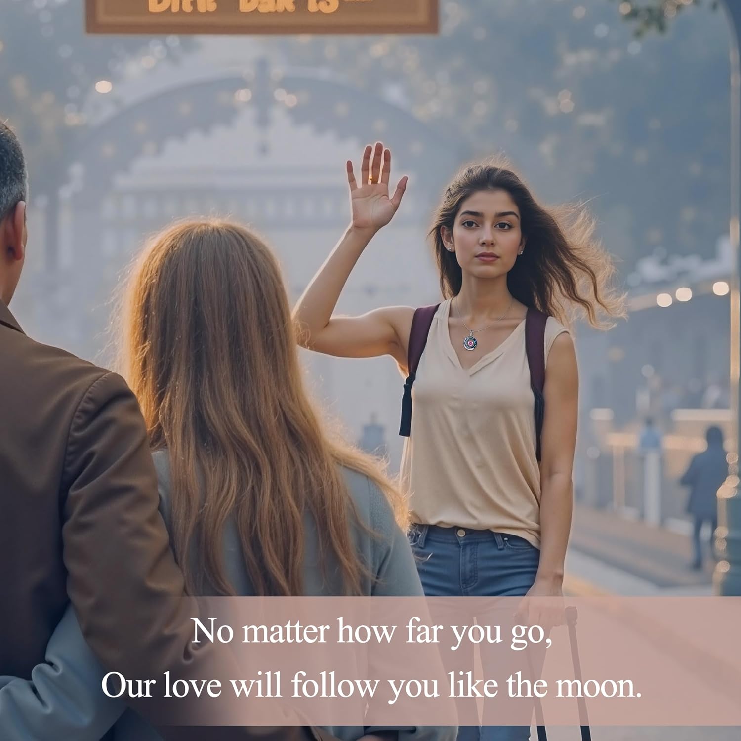 Celestial Moon Necklace – Sterling Silver Necklace with crystal ring 'I Love You to the Moon and Back' Secret Engraving | Personalized Birthstone Gift for Her Birthday, Anniversary - Image 5