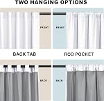 XWZO 100% Blackout Curtains 2 Panels - Room Darkening Thermal Insulating Back Tab & Rod Pocket Bedroom Curtains with Tiebacks for Nursery Rideaux, White, W52 x L84