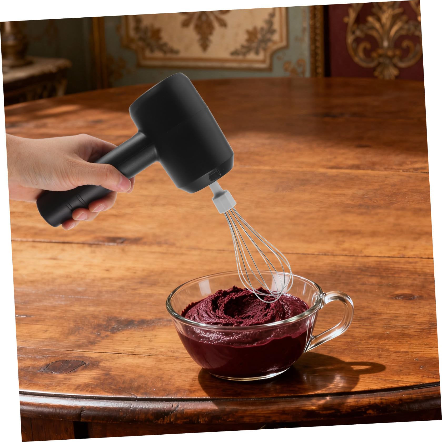 LABRIMP Wiederaufladbarer Elektrischer Haarfarbenmischer mit Leisem Betrieb und Kunststoffgehäuse Kabelloser Handmixer für Selbstgemacht und Reisen Automatisches Mischgerät für Farbcreme