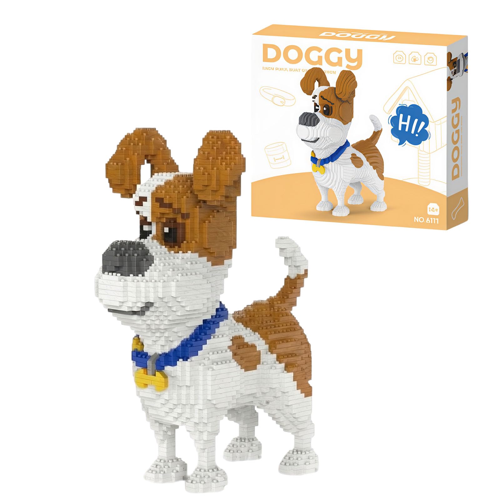 1930 Piecesβ Russell Terrier Dog Building Blocks Set, Micro Blocks for Adults, Mini Bricks Toy, for Creative Fun and Adult Gifts