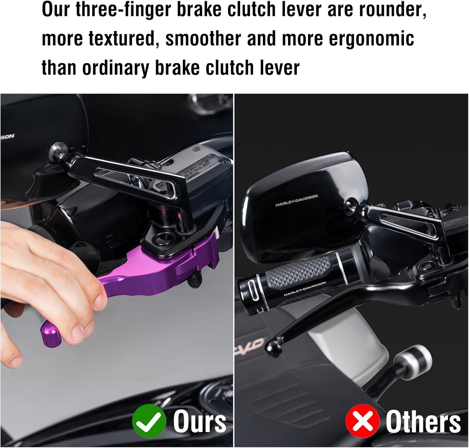 2024 Road Glide Brake Clutch Lever, CNC Clutch Brake Lever Compatible with Harley 2023-2025 CVO Road Glide, Harley 2024-2025 Touring Road Glide/Road Glide CVO ST (Purple)
