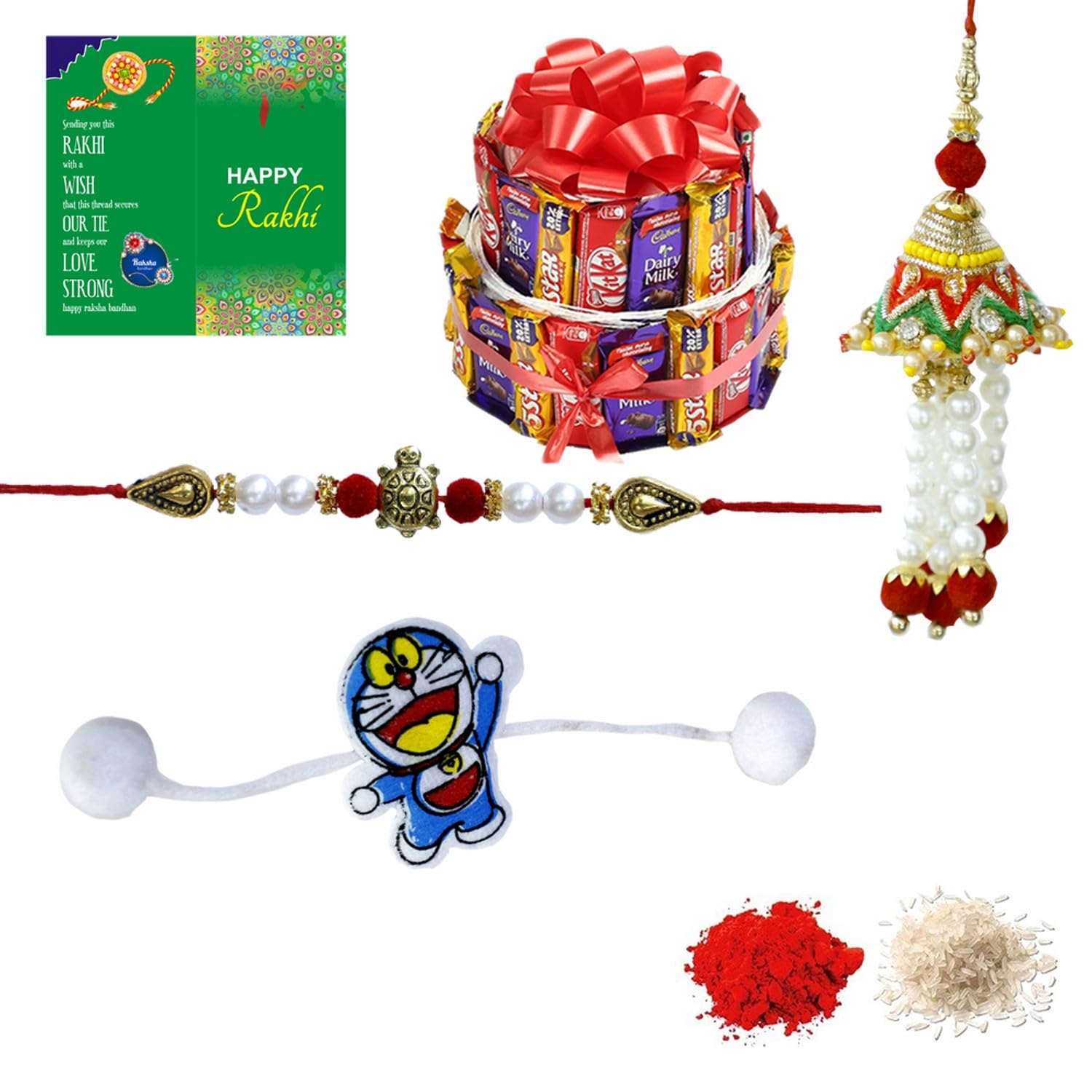 Visabhu Chocolate Rakhi Family Combo For Brother Bhaiya 3 Rakhi set