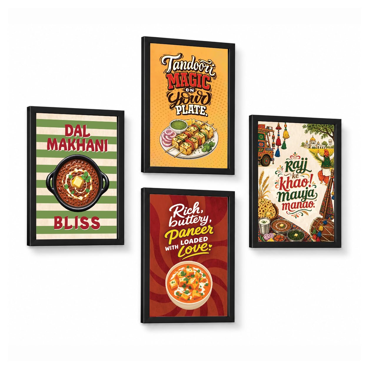 Kitchen Quotes Wall Frame - 'First We Eat' Turquoise -10