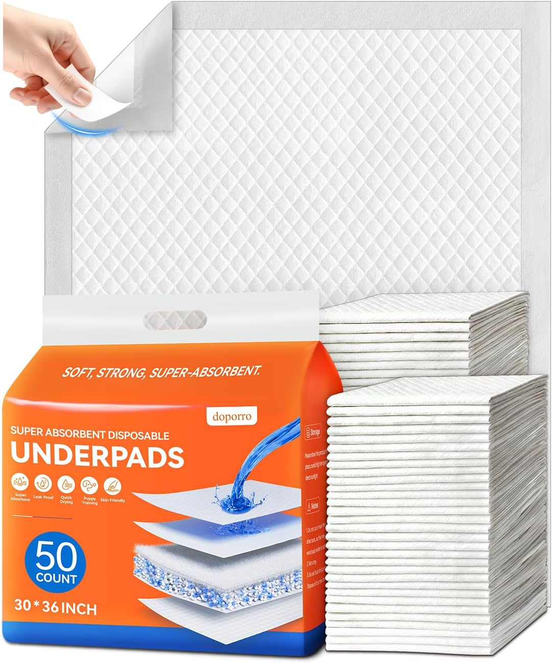Disposable Pee Pads for Dogs, Puppies & Adults, 30” x 36” (50 Count), Super Absorbe...