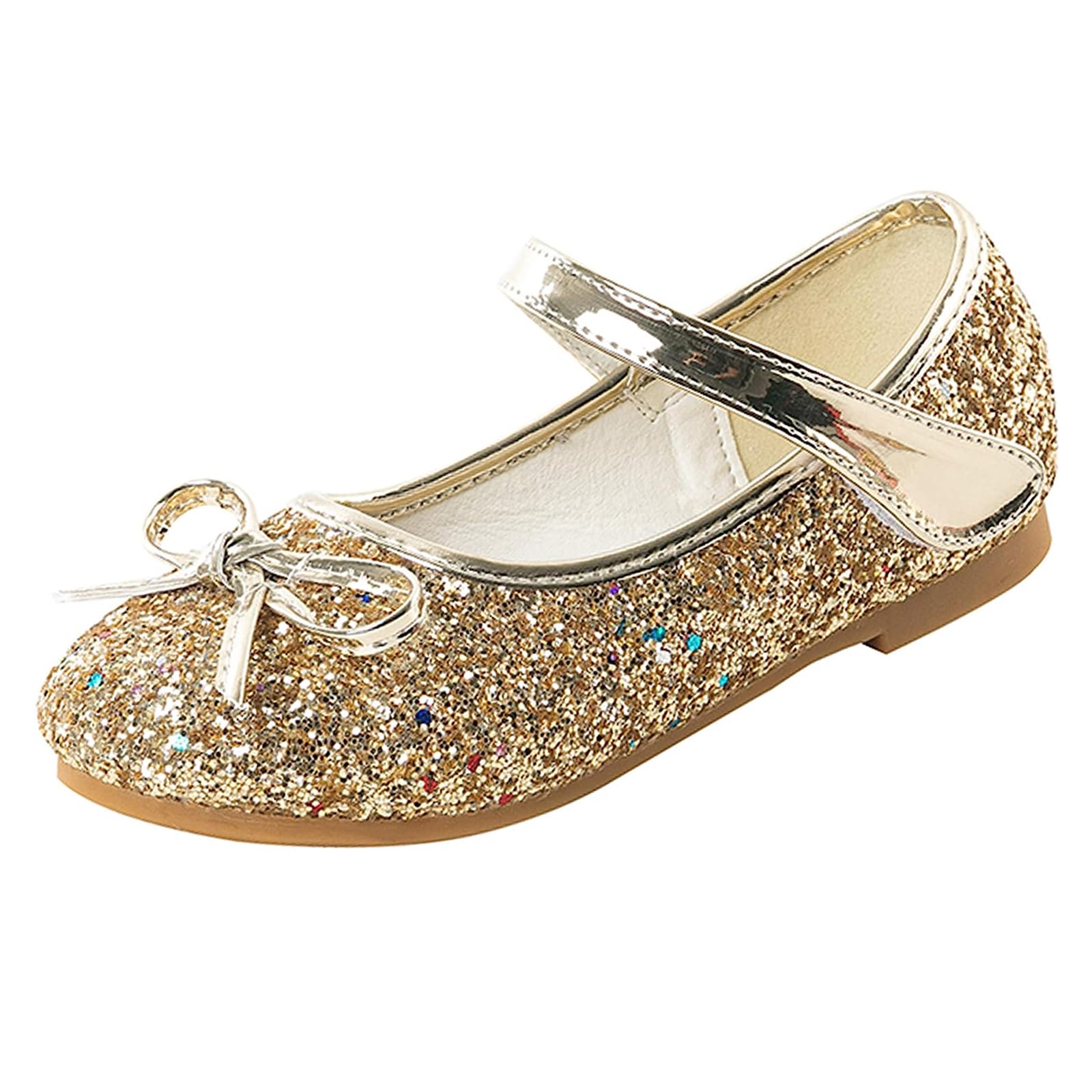 Fille Chaussures de Princesse Mariages Glitter Bowkno Plates Anniversaire Paillettes Chaussures Ballerines Flat Fête Noël D'école