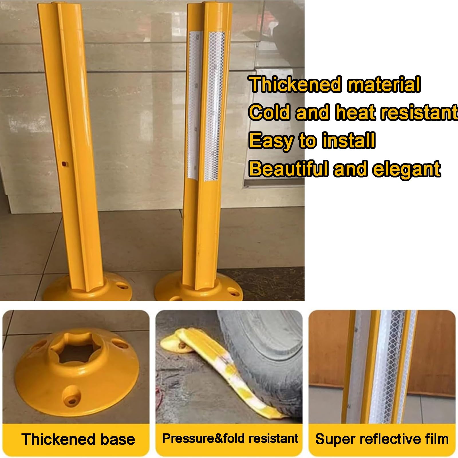 80 cm Paletto di Parcheggio in TPU, Dissuasore di Sicurezza Rimovibile, Dissuasore di Sicurezza per Vialetti, Coni Delimitatori del Traffico(B,1pcs)