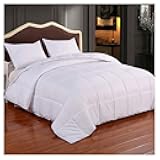 Homelike Moment Comforters Queen Size - White Duvet Insert Down Alternative Bed Queen Comforter, Lightweight Bedding Comforter Full Size Quilted Soft All Season with Coner Tabs White Square Embossed