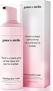 Foaming Facial Cleanser (150ml) - Sensitive Skin Face Wash - Vegan Foaming Cleanser - Limpiador Facial - Hydrating Facial Cleanser - Face Wash Sensitive Skin - Cleanser For Dry Skin by grace and stella