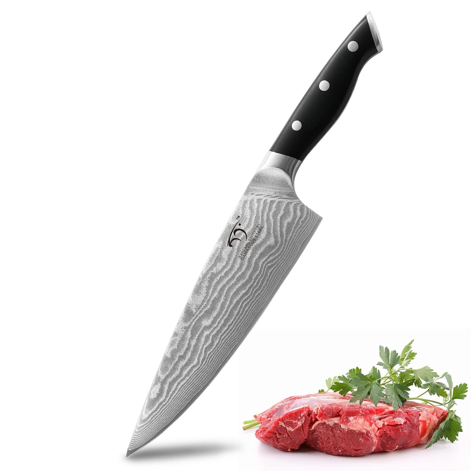 NANFANG BROTHERS Professional 8 Inch Chef Knife - Japanese VG10 Super Steel, 67-Layer Damascus Cladding, Razor Sharp & Lightweight - Ergonomic ABS Handle, Full Tang - Premium Gift Box