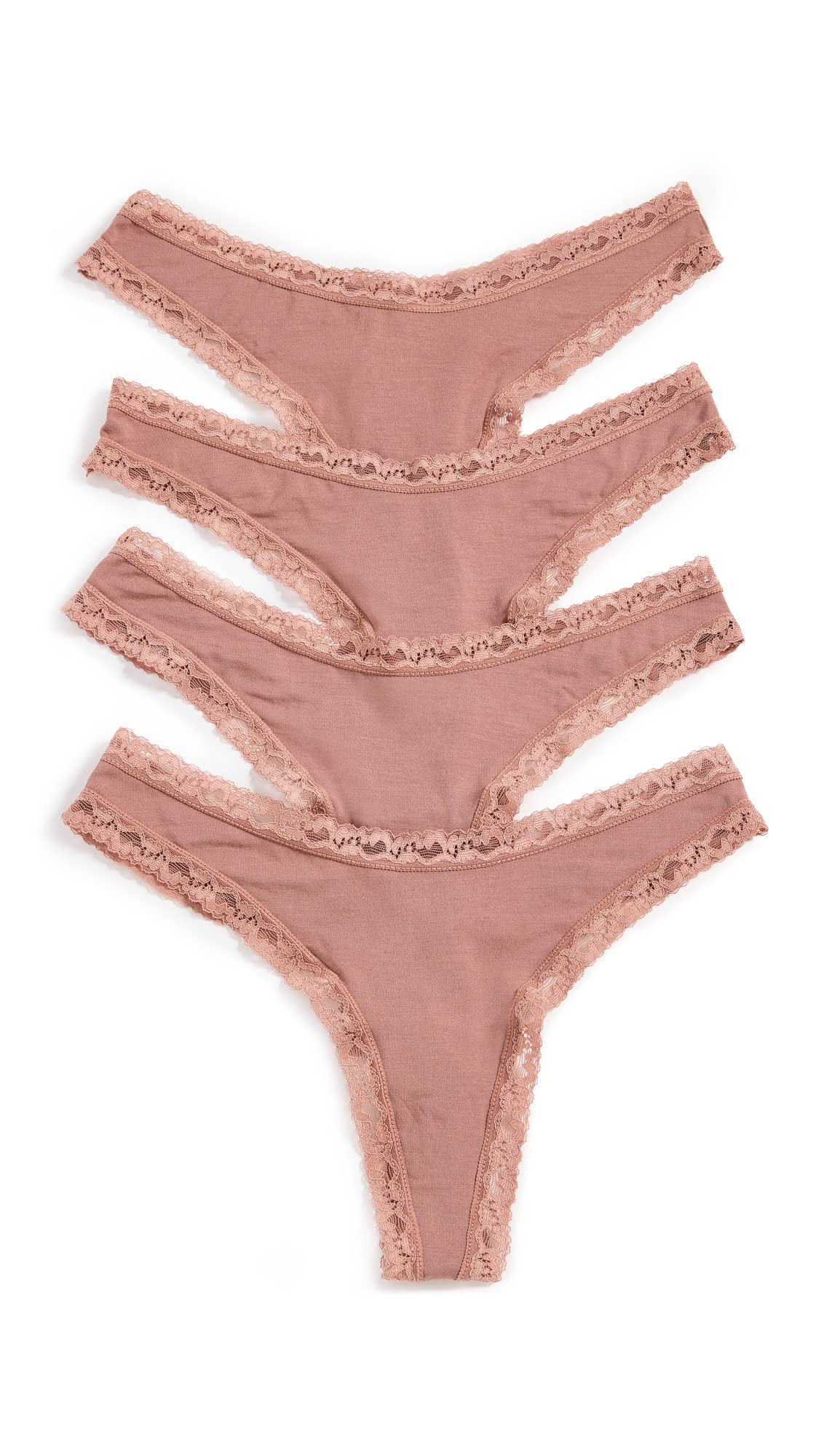 Stripe Stare Womens Mocha Thong 4 Pack Box