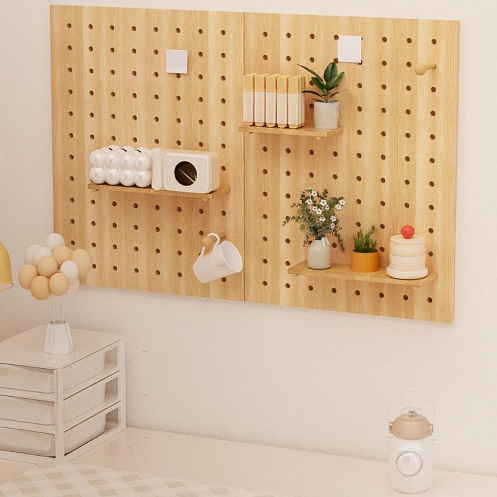 Stecktafel aus Holz für Wohnzimmer, Zuhause, Büro, Kombiniertes Wand-Organizer-Set, Diy-Werkzeugwand Zum Aufhängen, Einfach zu Montieren