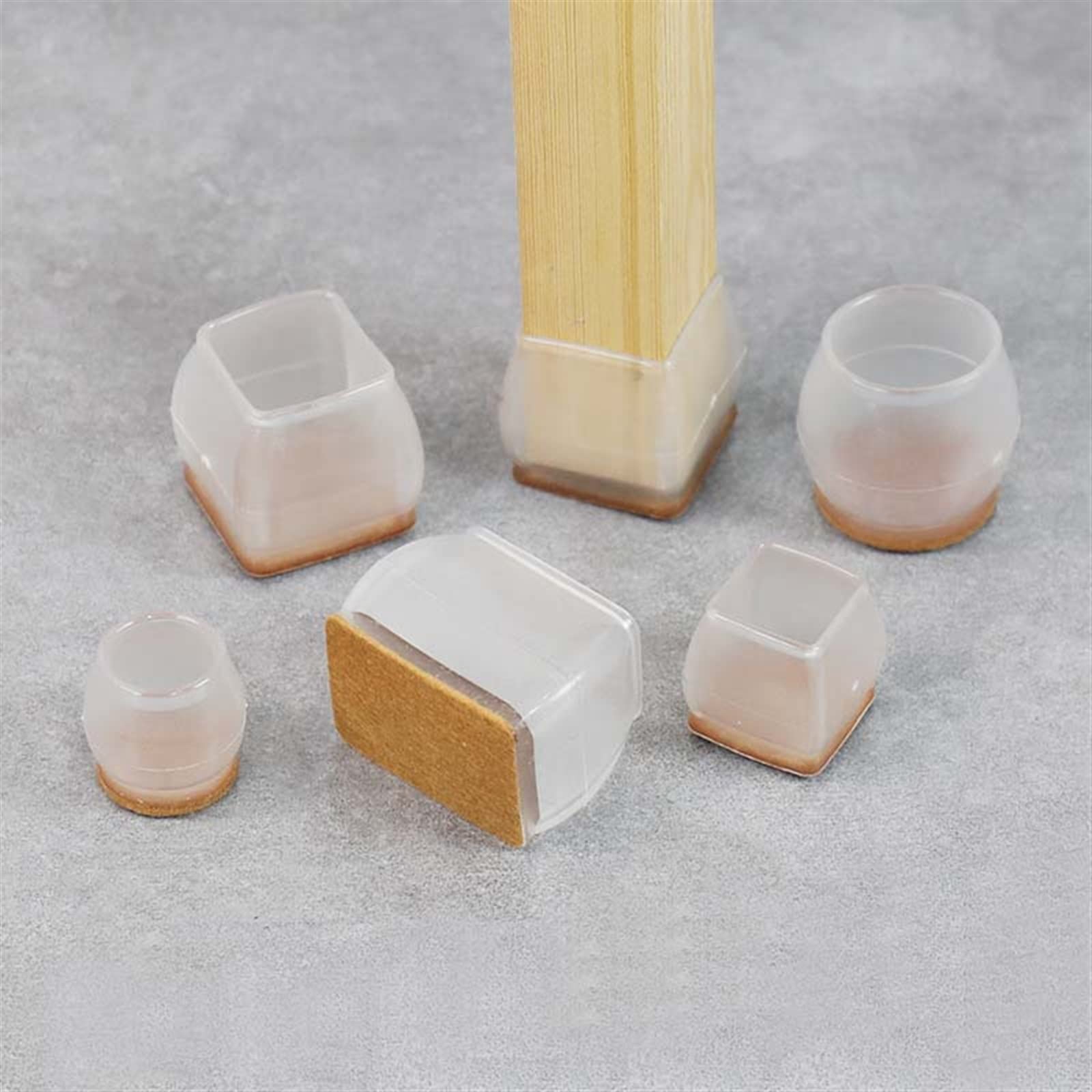 Fundas for Patas de Silla for Proteger Suelos 16 Piezas con Patas de Muebles de Silicona Transparente de Fieltro, Evita arañazos en el Suelo y Reduce el Ruido (Color : Brown L)