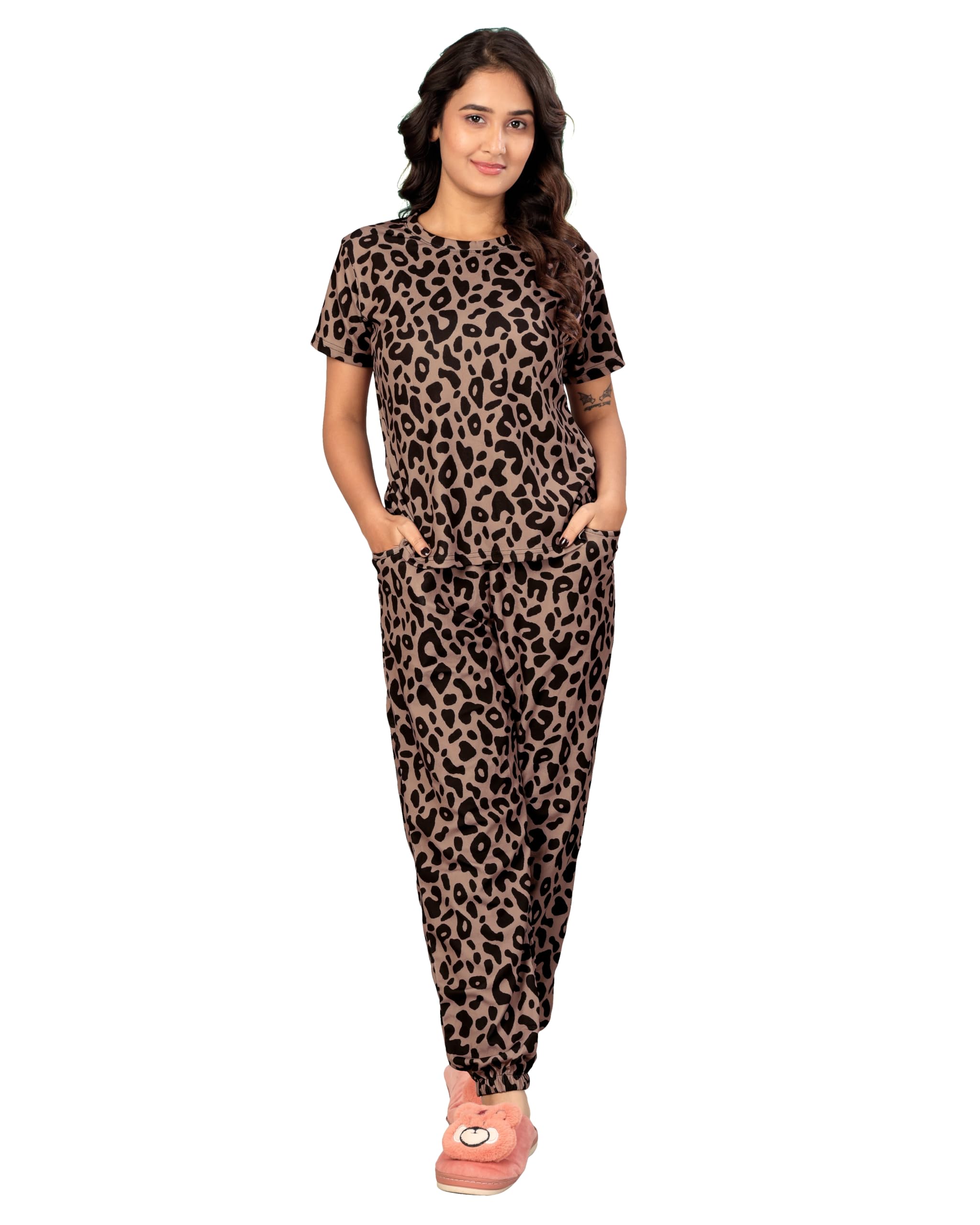 Women Night Suit | Soft Nightwear, Loungewear, Sleepwear for Women | Full Pyjama Set | Co-ord Set | Gym wear | with Side Pockets and Drawstring Waist | Everyday Nightdress-image-14
