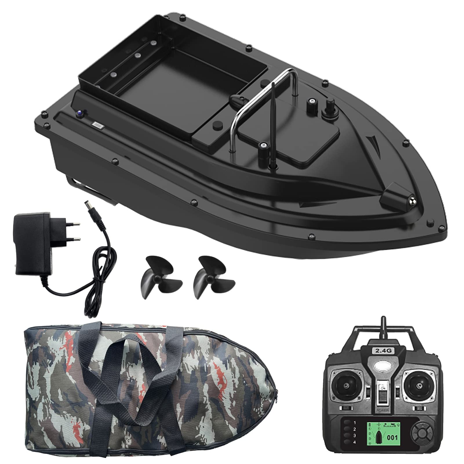 Kavolet Bote de Cebo de Pesca de 500 m, Barco alimentador teledirigido, Bote de Cebo GPS, Carga de 2 kg, Barco de Cebo con Gran depósito de Cebo, Barco de Cebo automático, batería Recargable de 10000