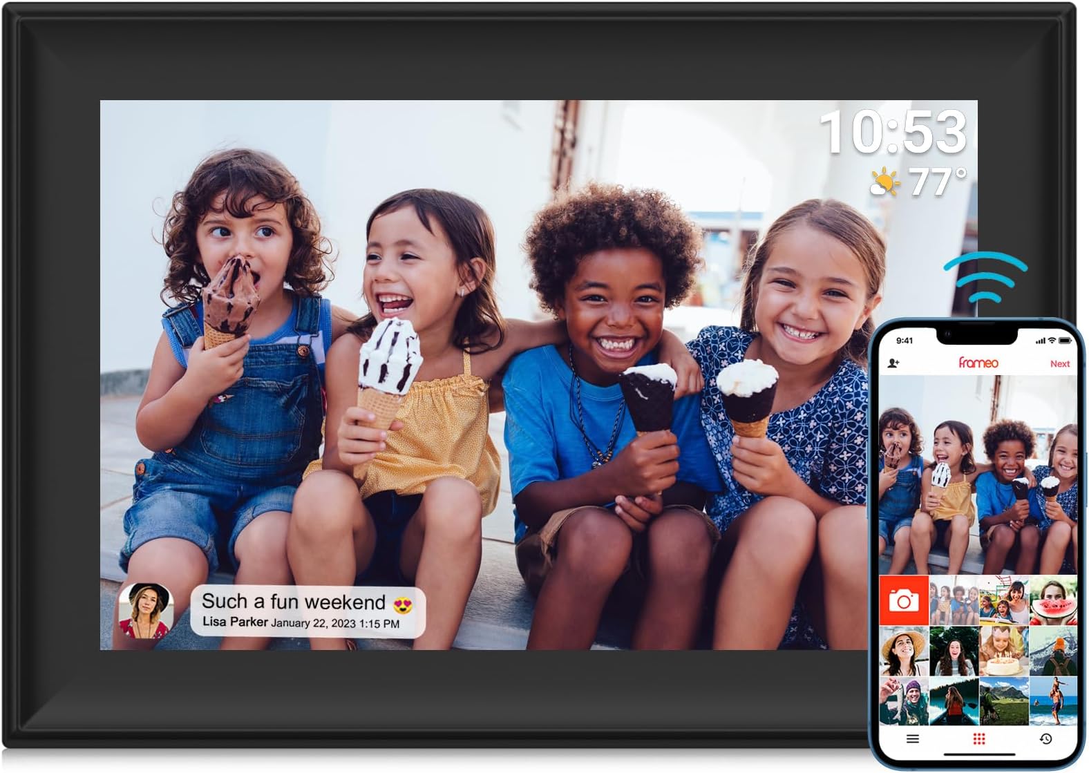 Cadre Photo Numerique WiFi 10,1" 1280P Full HD Avec écran Tactile LCD