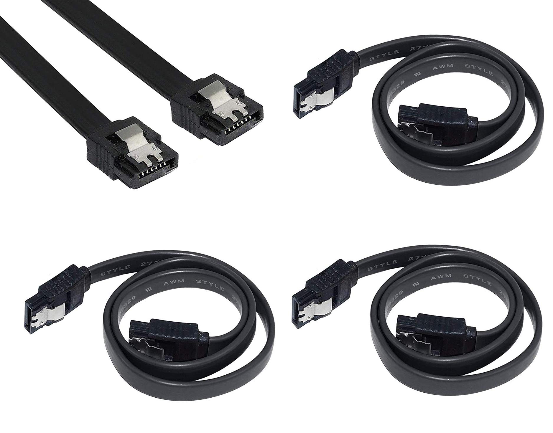 Wizzo (Pack of 3 Pieces) SATA III (SATA 3) Data Cable 50cm 1.5GB/s, 3GB/s, 6GB/s for Internal Hard Disk Drive HDD, SSD & DVD Writer (with Locking Latch) Black-image-40