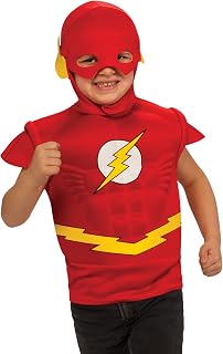 Flash Muscle Chest Costume Shirt with Cape and Headpiece, Small
