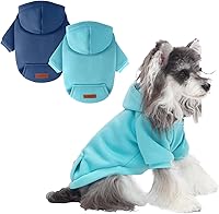 BAOBICUTE 2-Pack Warm Fleece Dog Hoodies for Small Medium Dogs & Cats - Cozy Winter Sweaters with Pockets, Chihuahua Poodle Sizes