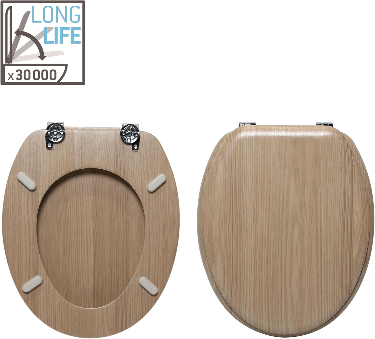 اوپر اور نیچے view of the SENSEA POP Oval WC Toilet Seat.