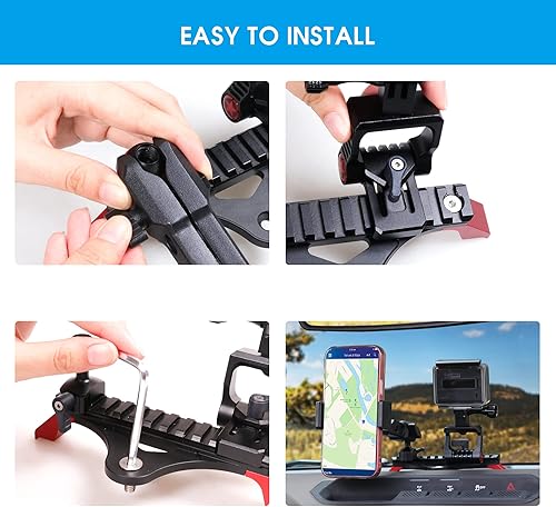 Miniatura 6 de sukemichi Soporte de teléfono para Bronco, soporte multifuncional para teléfono celular, soporte de cámara para Ford Bronco 2021-2026 2 puertas 4