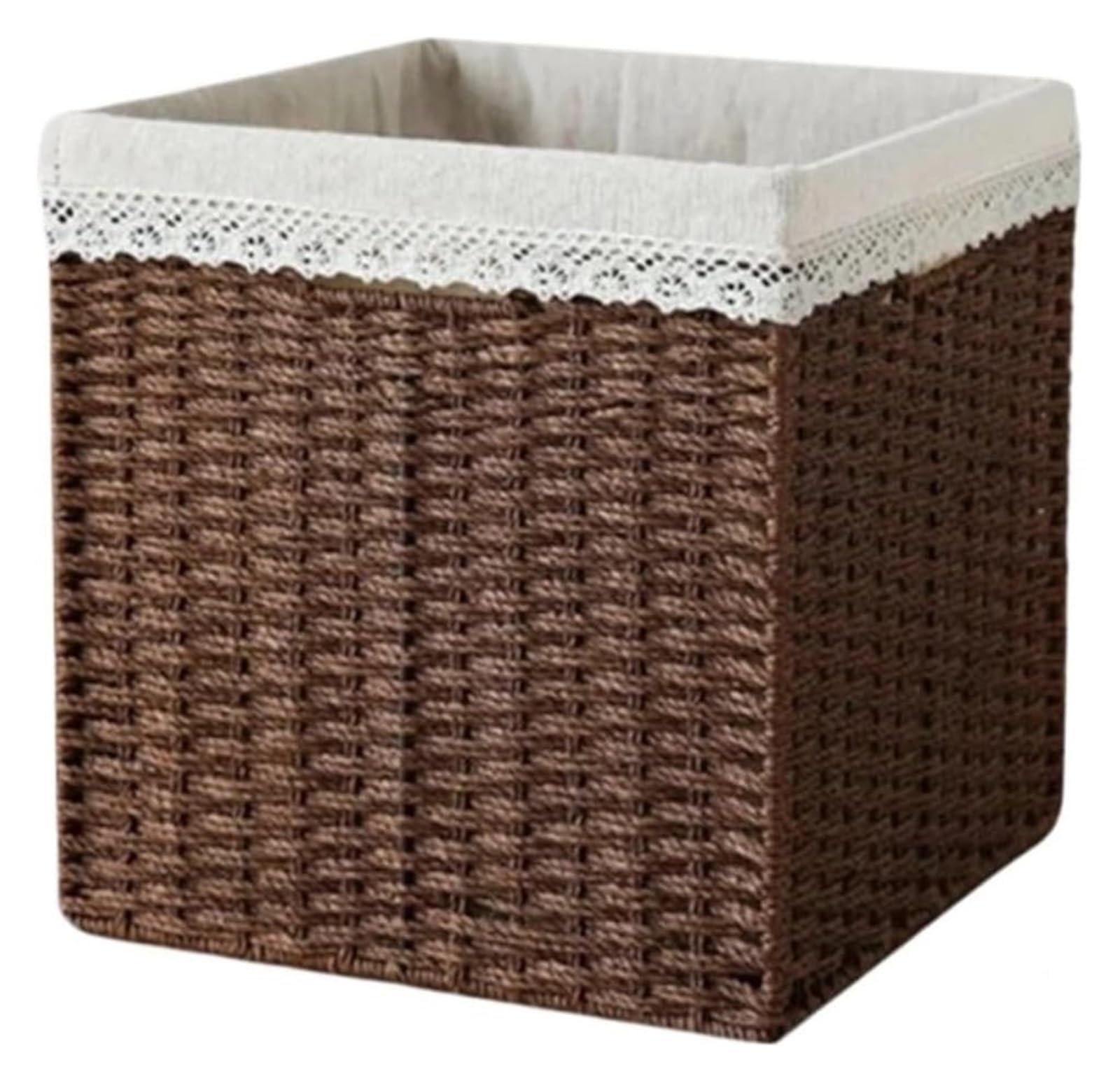 Scatola di stoccaggio in rattan tessuto, Scatola portaoggetti in paglia, cestino da picnic in rattan, dimensioni multiple(L)