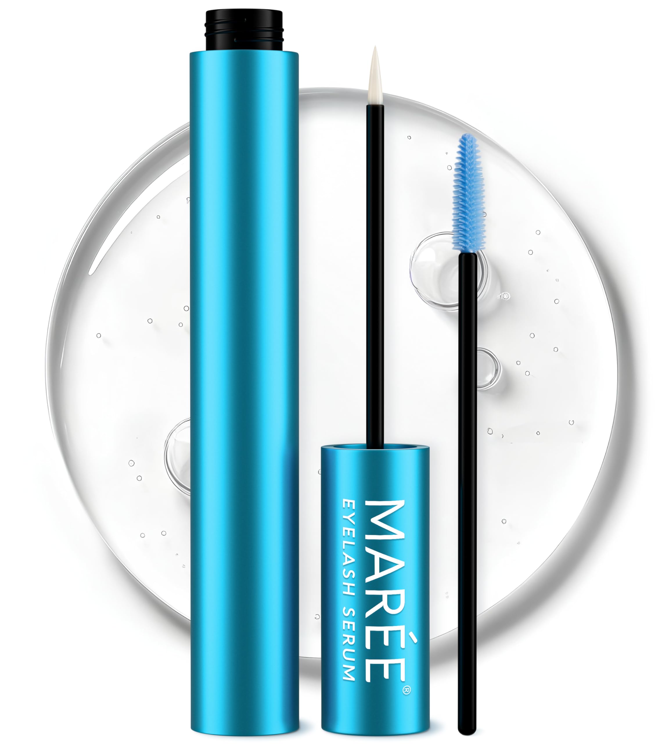 MAREE Lash Serum for Brows & Eyelashes - Eyelash Serum to Grow Lashes for Women - Multi Peptide Castor Oil Conditioner for Eye Lash Growth - Grow Eyebrows & Eyelashes - Sérum De Pestañas Crecimiento Blue 0.14 Fl Oz (Pack of 1)