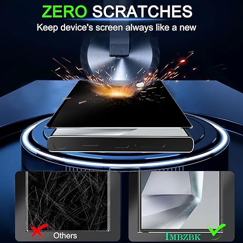 Miniatura 8 de IMBZBK Paquete de 3 protectores de pantalla de privacidad para Samsung Galaxy S24 Ultra de vidrio templado, paquete de 3 protectores de lente de