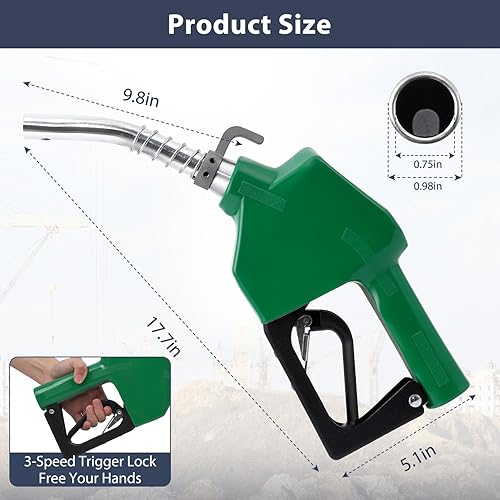 Miniatura 7 de GAOMON Boquilla de combustible automática, entrada NPT de 1 pulgada con giro de 360 y boquilla de 1516 pulgadas, caudal máximo de 11 GPM, apagado