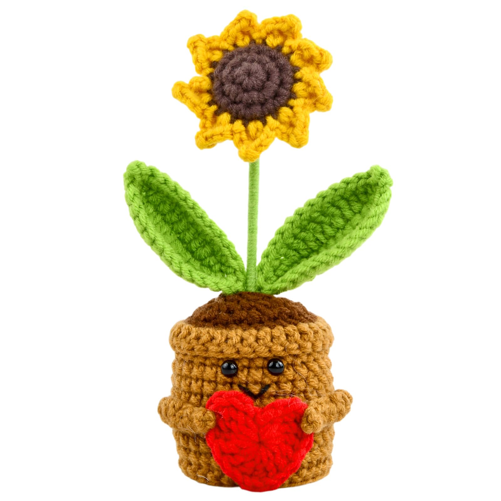 Flor Artificial de Ganchillo, Mini Maceta de Punto, Crochet Planta Maceta de Flores, Ramo de Punto Hecho a Mano, Ramo de Flores de Ganchillo Terminado a Mano para el Hogar Oficina (B)
