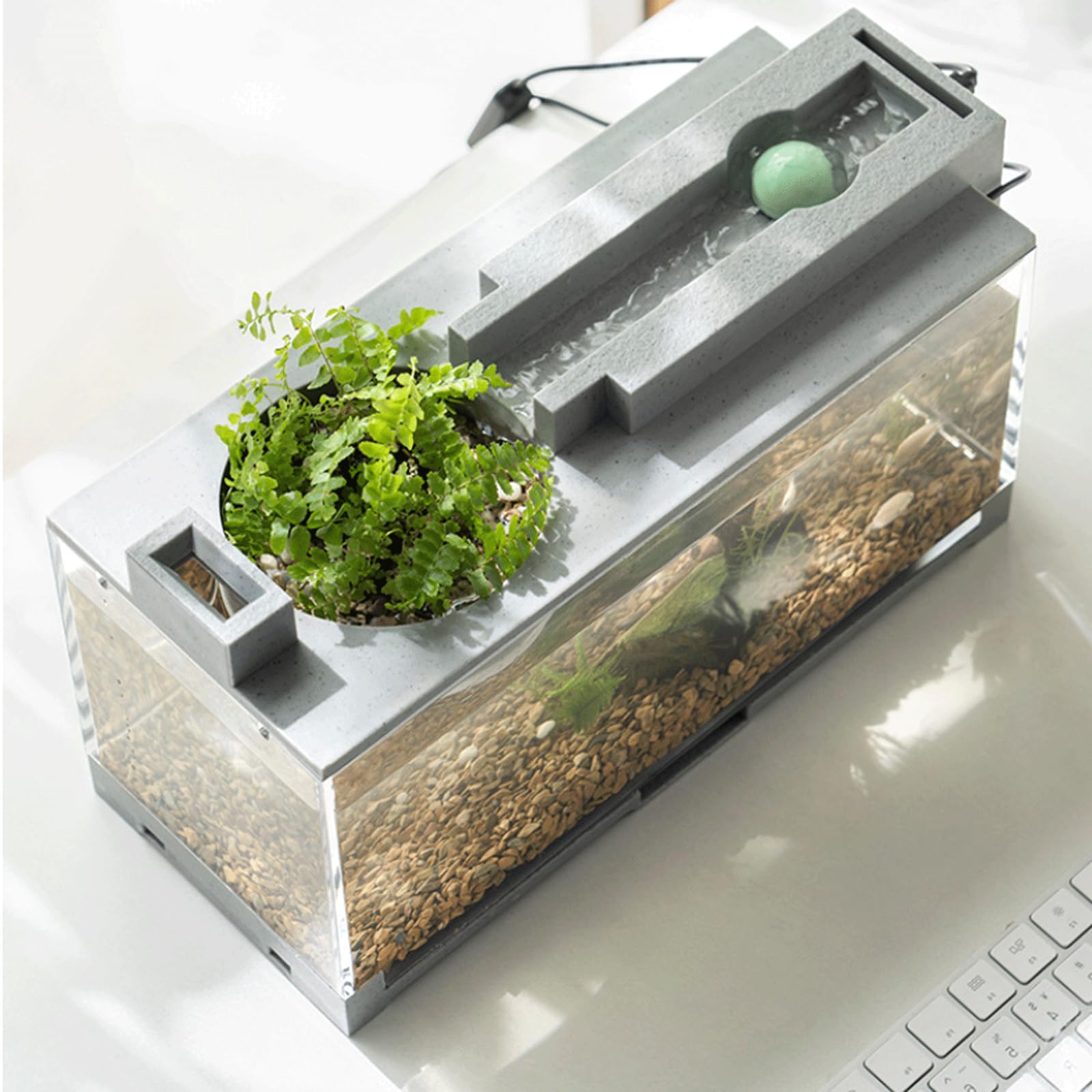 Acuario 2 Piezas de Pescado Bomba de Agua del Acuario de plástico Acuario Multifuncional USB Desktop Recargable Tanque Pescado Pequeño Pecera