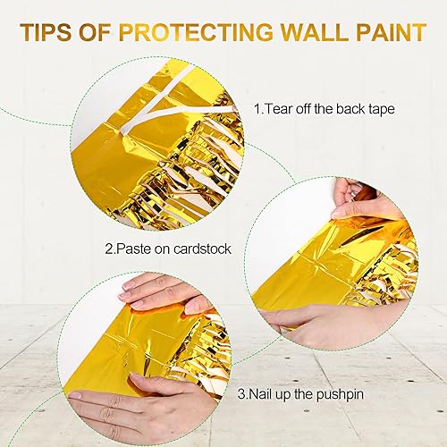 Miniatura 3 de Peryiter 6 cortinas de flecos metálicos de oropel de 3.3 x 6.6 pies, accesorios de telón de fondo para Halloween, cumpleaños, aniversario, despedida