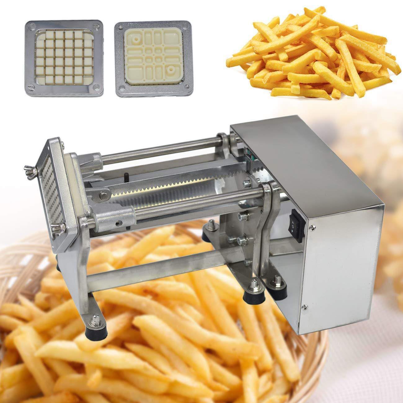 asdchZen Electric French Fry Cutter With 3 Replaceable Blades, Potato Chip Cutter Machine Stainless Steel Electric Potato Cutter, Food Chopper For Potatoes Onions Carrots