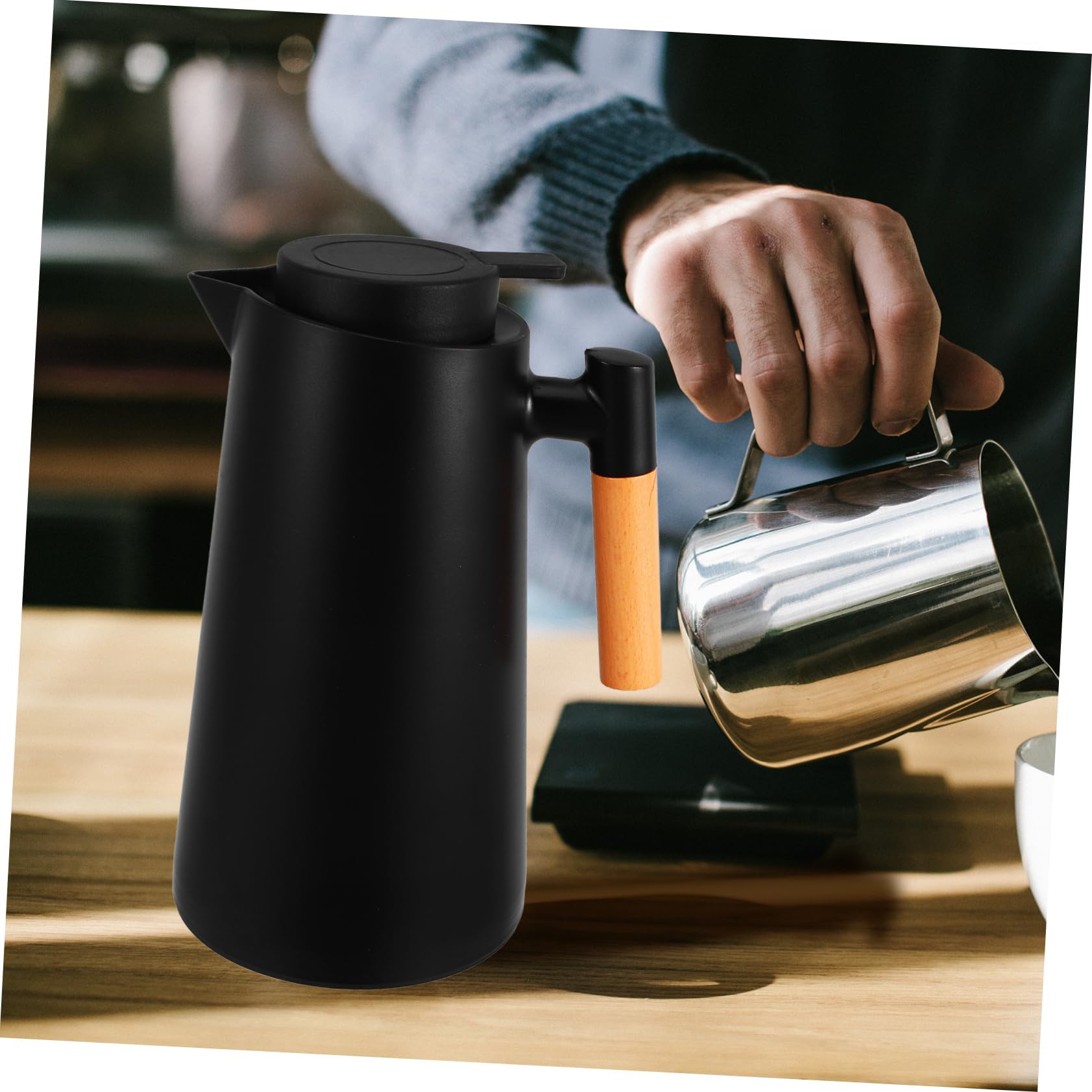 Vakuumisolierte Kaffeekanne Thermoskanne mit Deckel Robuste Wasserflasche für Heißgetränke und Kalte Getränke für Zuhause und Büro