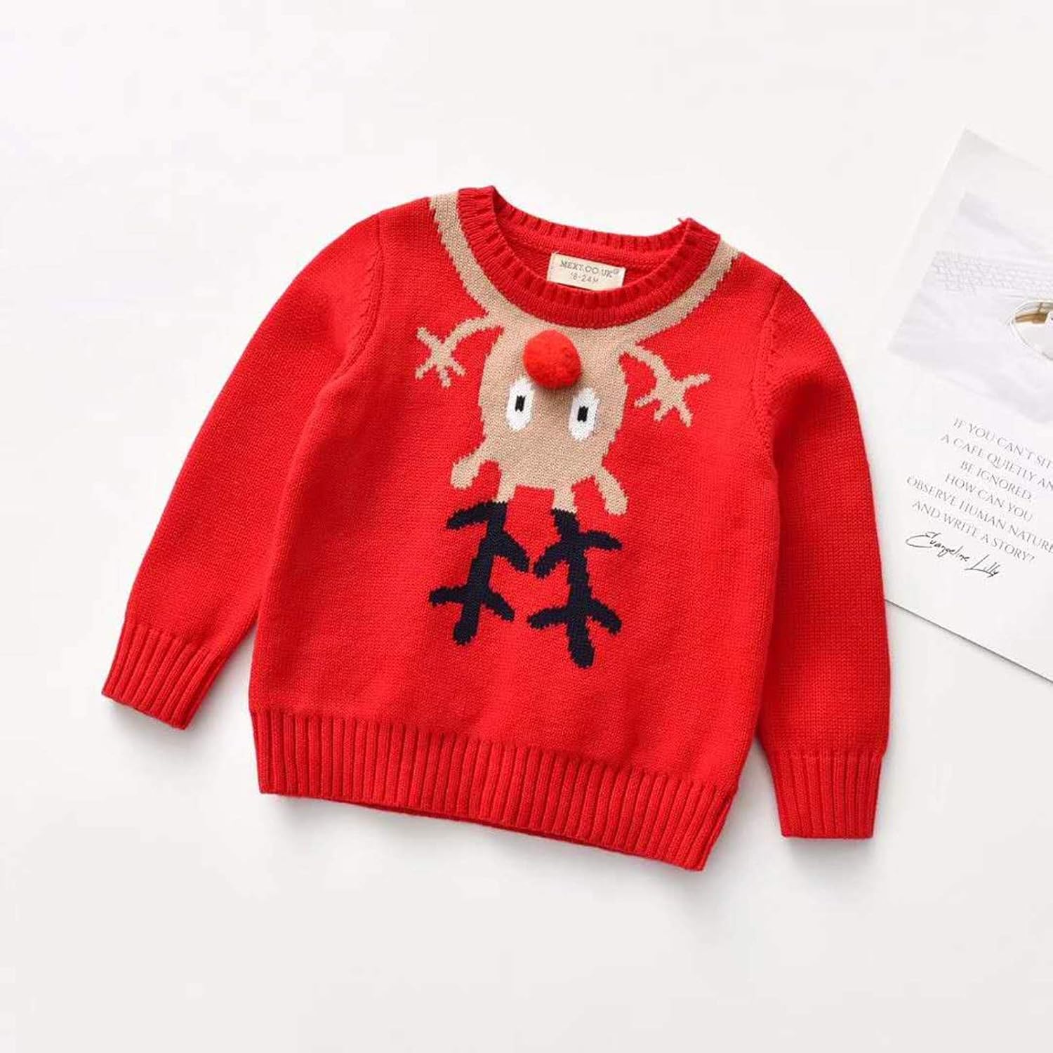 Kids Toddler Baby Girl Boy Knit Crewneck Sweater Cotton Pullover Sweatshirt Tops Warm Fall Winter Clothes - Image 2