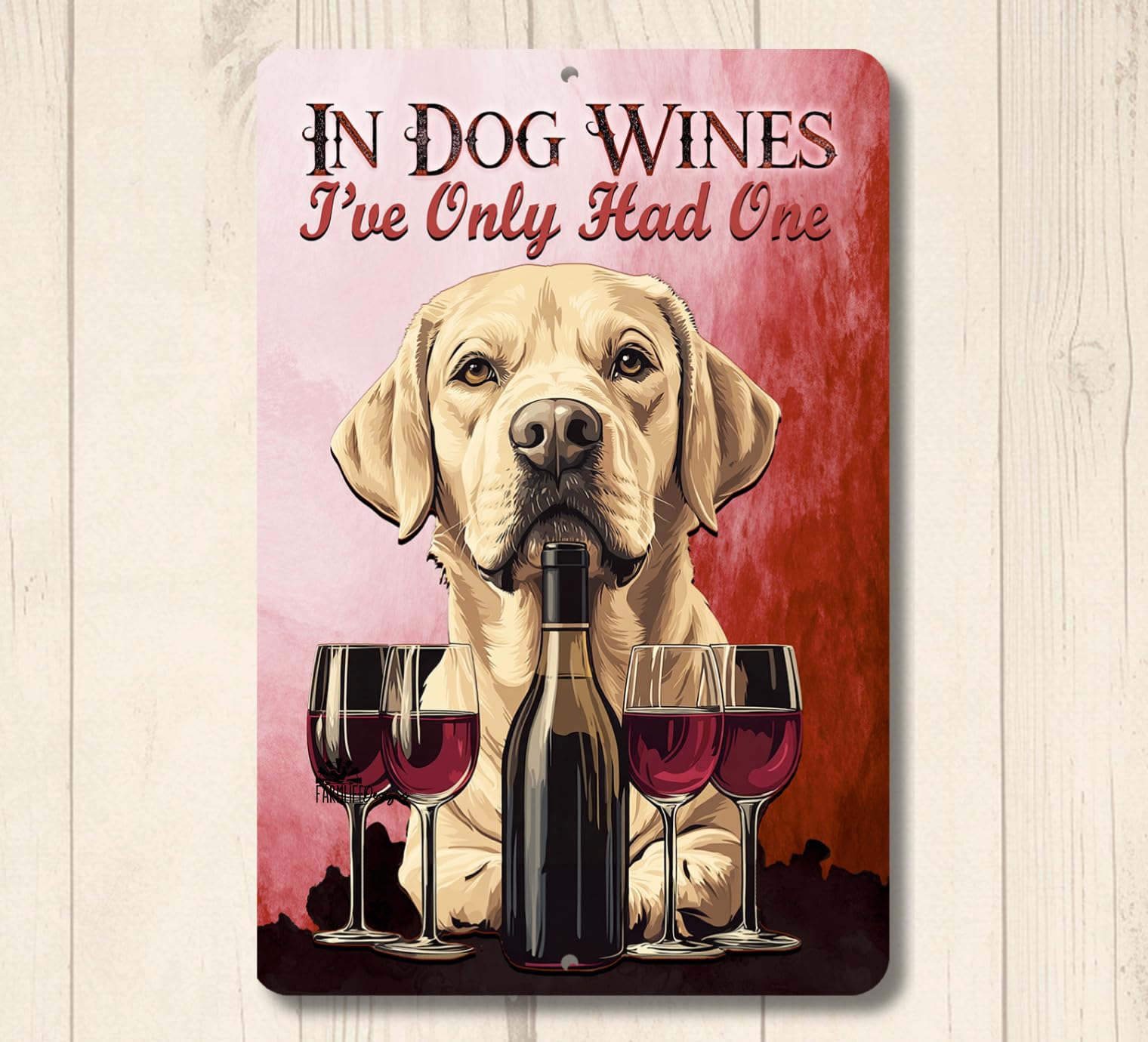 Yellow Golden Lab wine bar sign In Dog Wines handmade labrador metal outdoor home decor