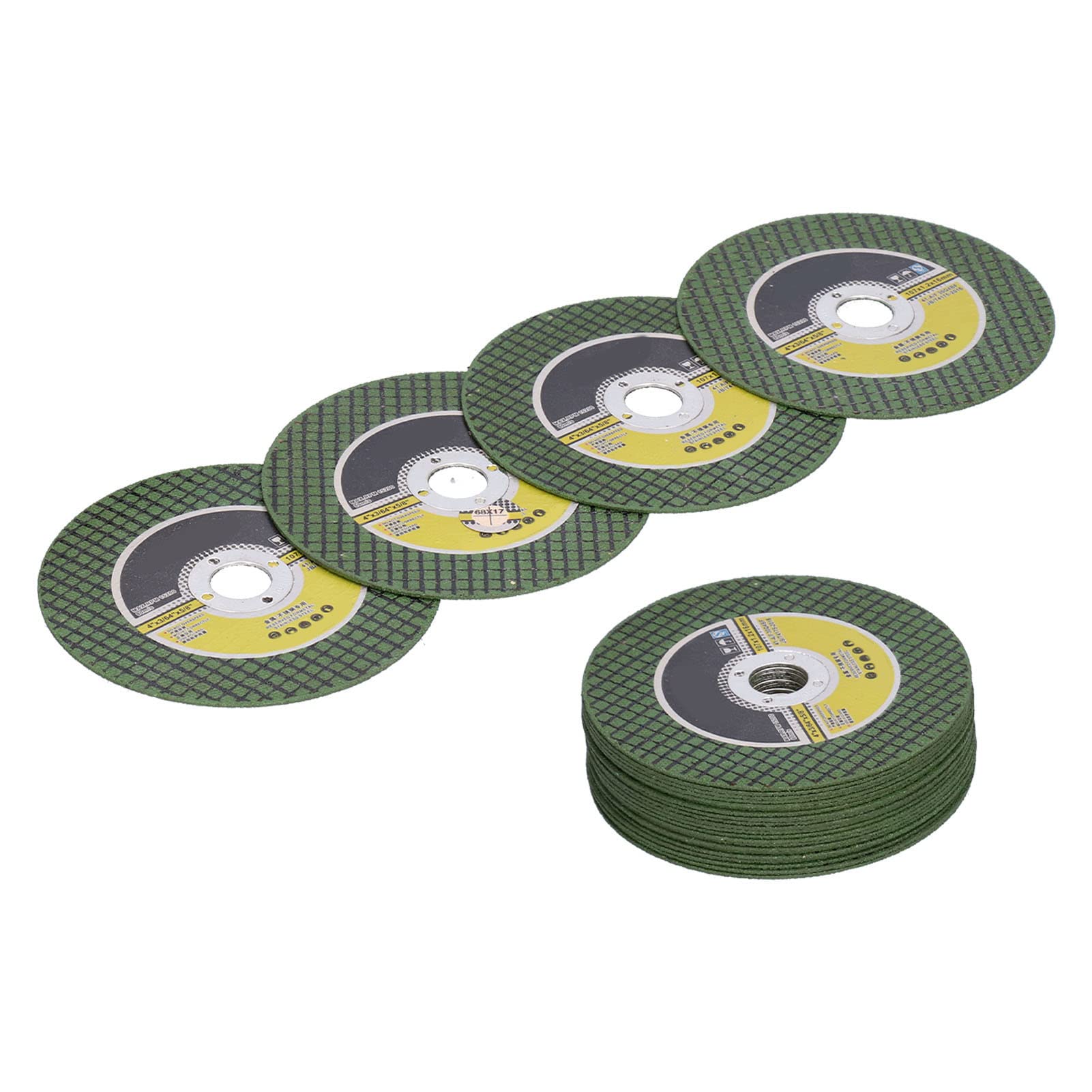 Ausla Tarcza do Cięcia żywicy, 100 szt. Tarcza do Cięcia żywicy 107 Mm X 1,2 Mm X 16, Stalowy pierścień z podwójną siatką Rur ze Stali Nierdzewnej Kątownik z Narzędziami Obrotowymi