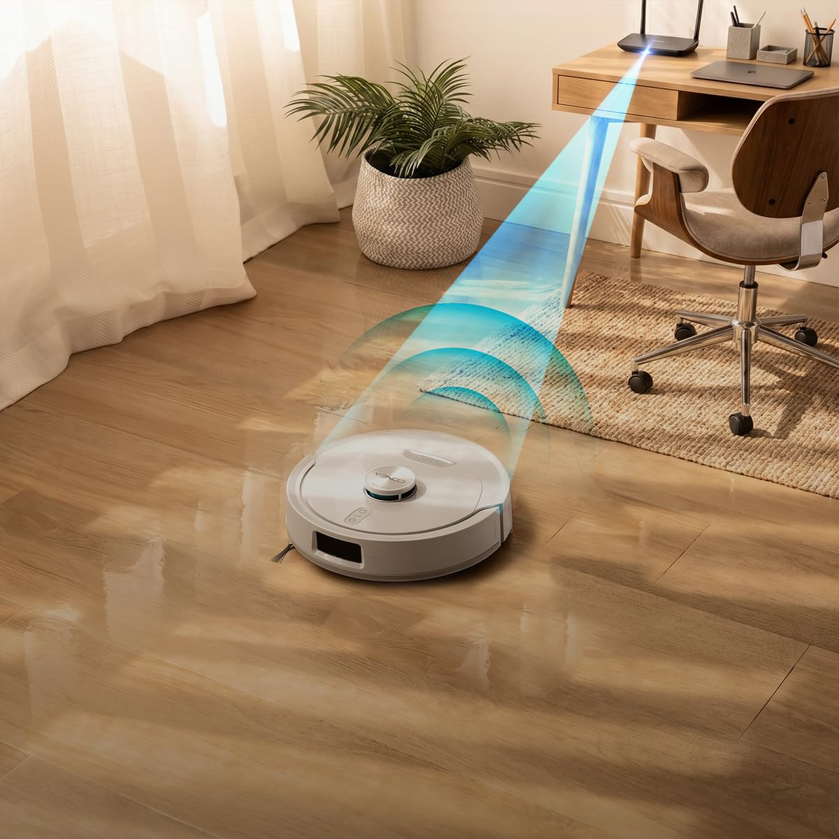 Cecotec Robot Aspirateur - Base Auto Vidange 3L - IA - 2500Pa - Conga Y90 Pearl. Autonomie 240min en Mode Éco, Brosse Silicone, Idéal Maisons avec Animaux, Bluetooth et WiFi, 2 Serpillières