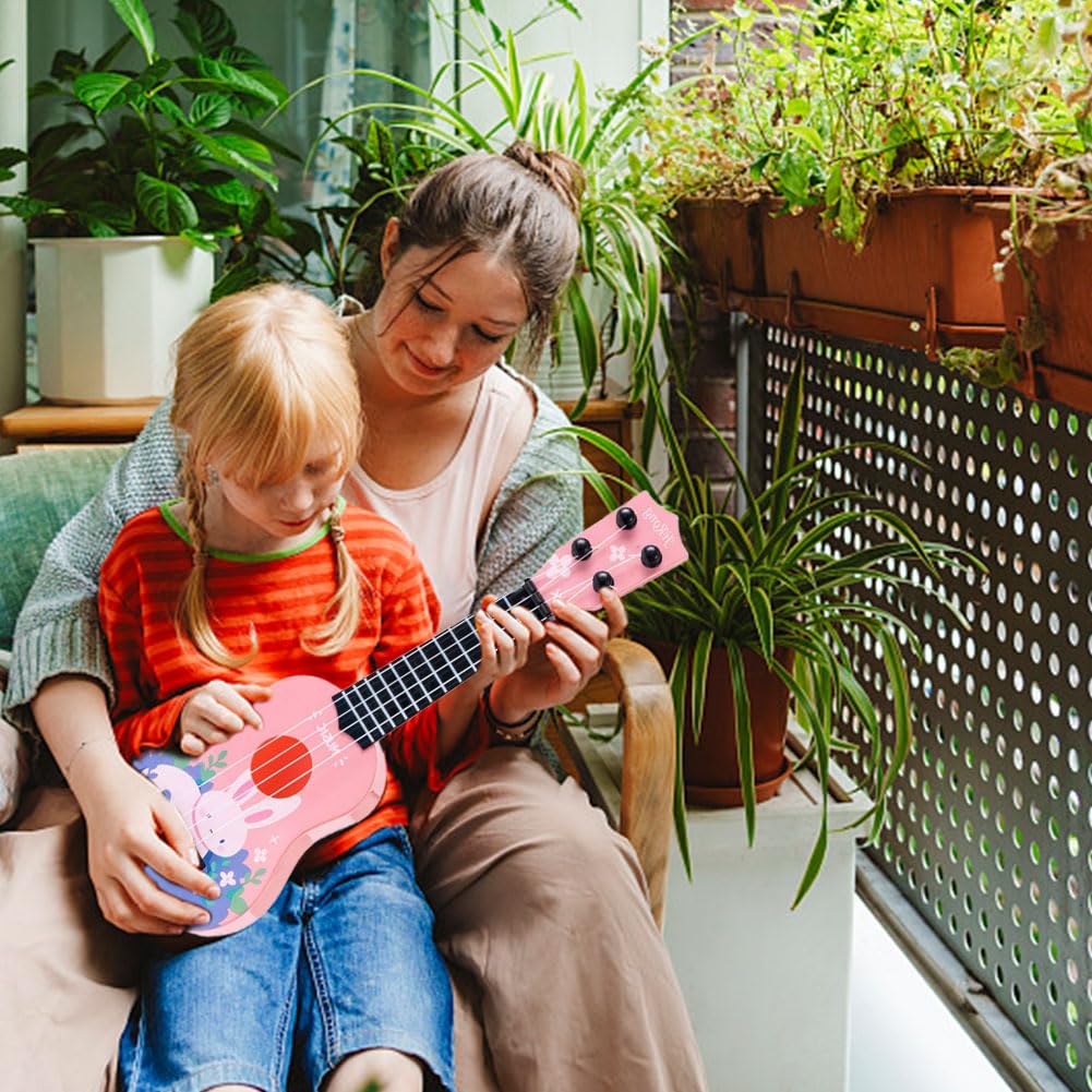 Juguete de Ukelele para niños, 36cm Juguete de Guitarra Ukelele con 4 Cuerdas Ajustables, Instrumento Musical Ukelele para niños, Mini Guitarra Musical de Juguete Educativo para Infantil Regalos (B)