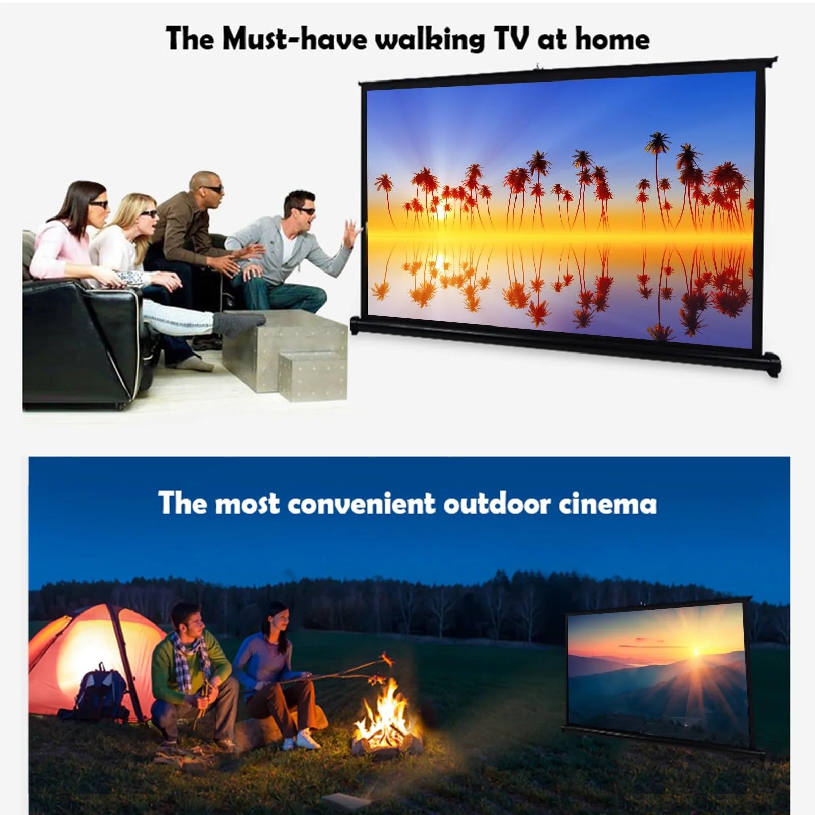 przenośny ekran Ekran projektora Przenośna projekcja HD, składany, montowany na ścianie(50inch 4 by 3)